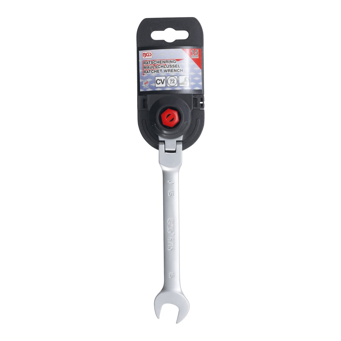 BGS Chiave combinata a cricchetto, regolabile, 15 mm