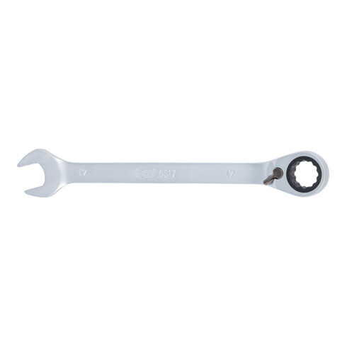 BGS Chiave combinata a cricchetto, reversibile, 17 mm