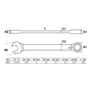 BGS Chiave combinata a cricchetto, reversibile, 17 mm-5
