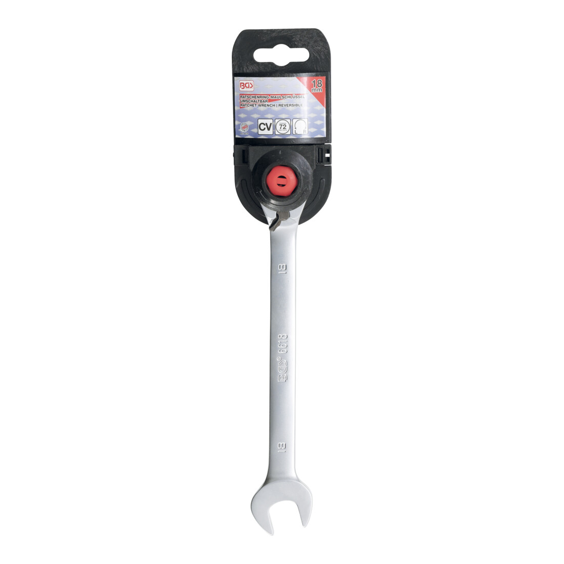 BGS Chiave combinata a cricchetto, reversibile, 18 mm