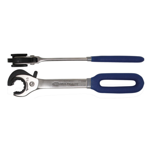 BGS Chiave combinata a doppio cricchetto, con bocca aperta, 15 mm