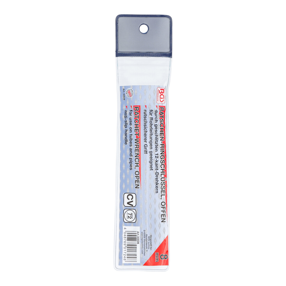 BGS Chiave combinata a doppio cricchetto, con bocca aperta, 8 mm