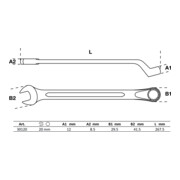 BGS Chiave combinata, piegata, 20 mm-3