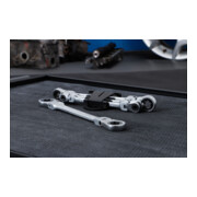 BGS Chiavi ad anello a doppio cricchetto, angolate, con teste ad anello con profilo E, apertura E6 - E24, 4pz.-4