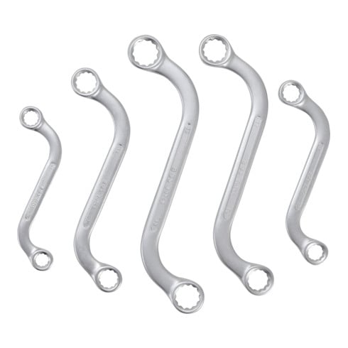 BGS Chiavi ad anello doppio con froma a S, apertura 10x11 - 18x19mm, 5pz.
