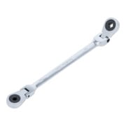 BGS Clé à cliquet double à tête articulée, avec têtes d'anneau profil E, SW E6 x E8
