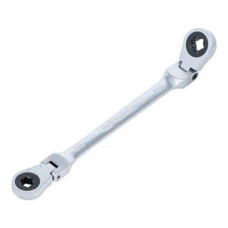 BGS Clé à cliquet double articulée, avec têtes à profil E, SW E10 x E12