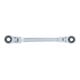 BGS Clé à cliquet double articulée, avec têtes à profil E, SW E14 x E18-4