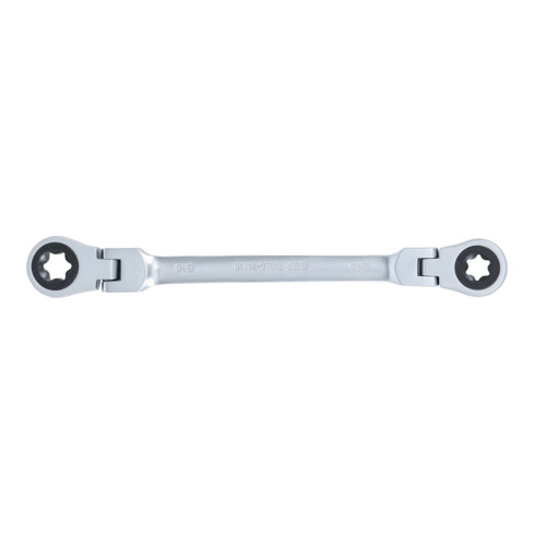 BGS Clé à cliquet double articulée, avec têtes à profil E, SW E14 x E18