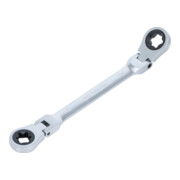 BGS Clé à cliquet double articulée, avec têtes à profil E, SW E20 x E24