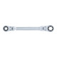 BGS Clé à cliquet double articulée, avec têtes à profil E, SW E20 x E24-4