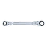 BGS Clé à cliquet double articulée, avec têtes à profil E, SW E20 x E24-4