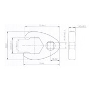 BGS Clé à fourche à carré creux 12,5 mm (1/2") SW 33 mm-3