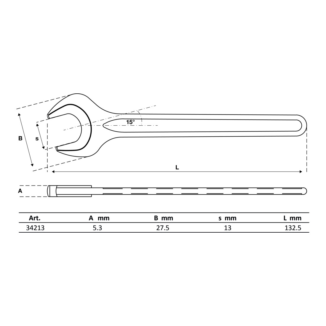 BGS Clé à fourche DIN 894 13 mm