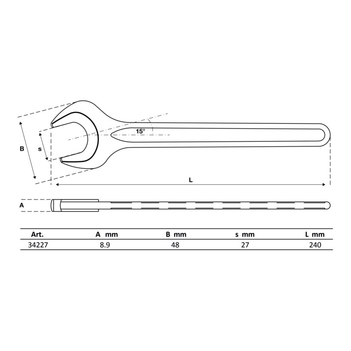 BGS Clé à fourche DIN 894 27 mm