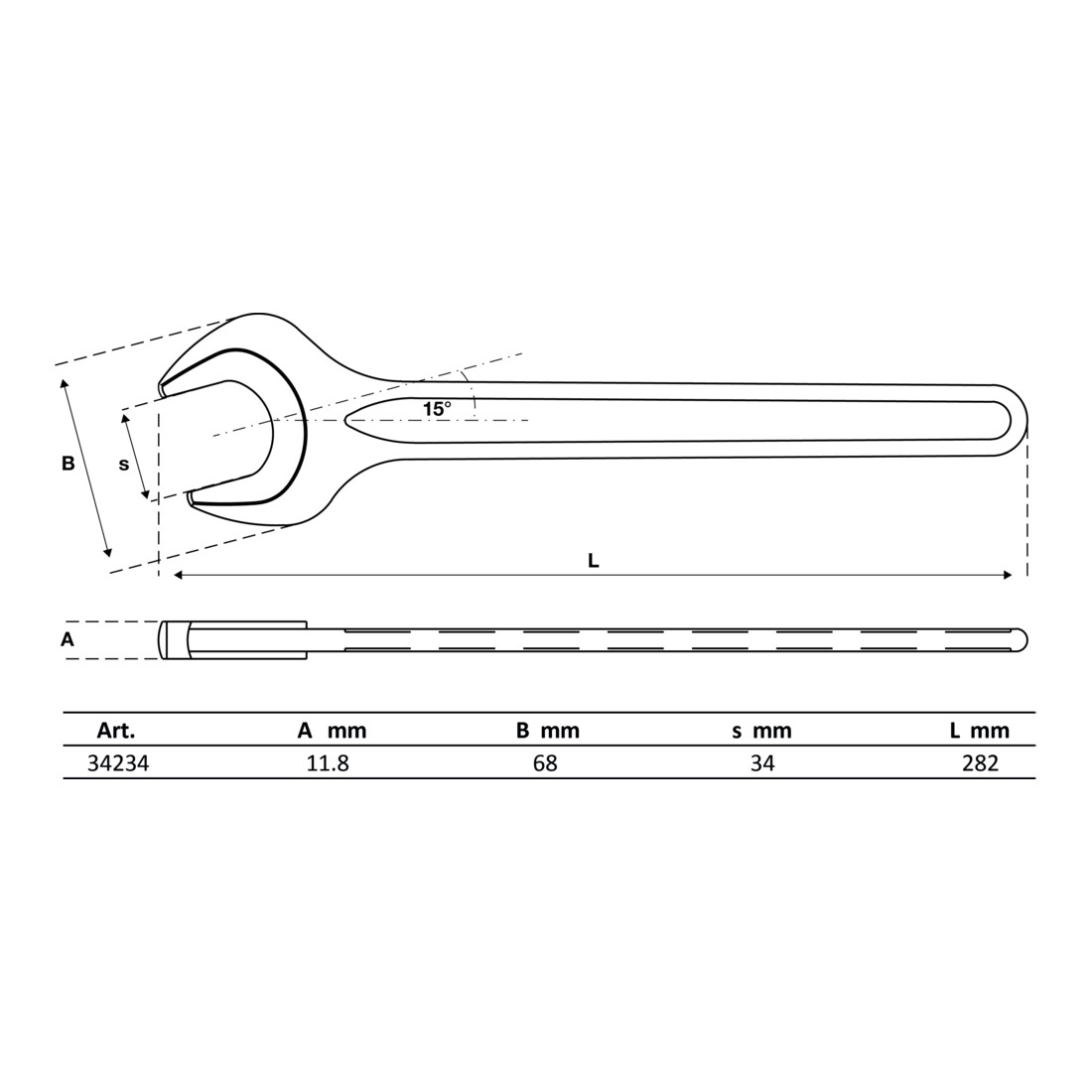 BGS Clé à fourche DIN 894 34 mm