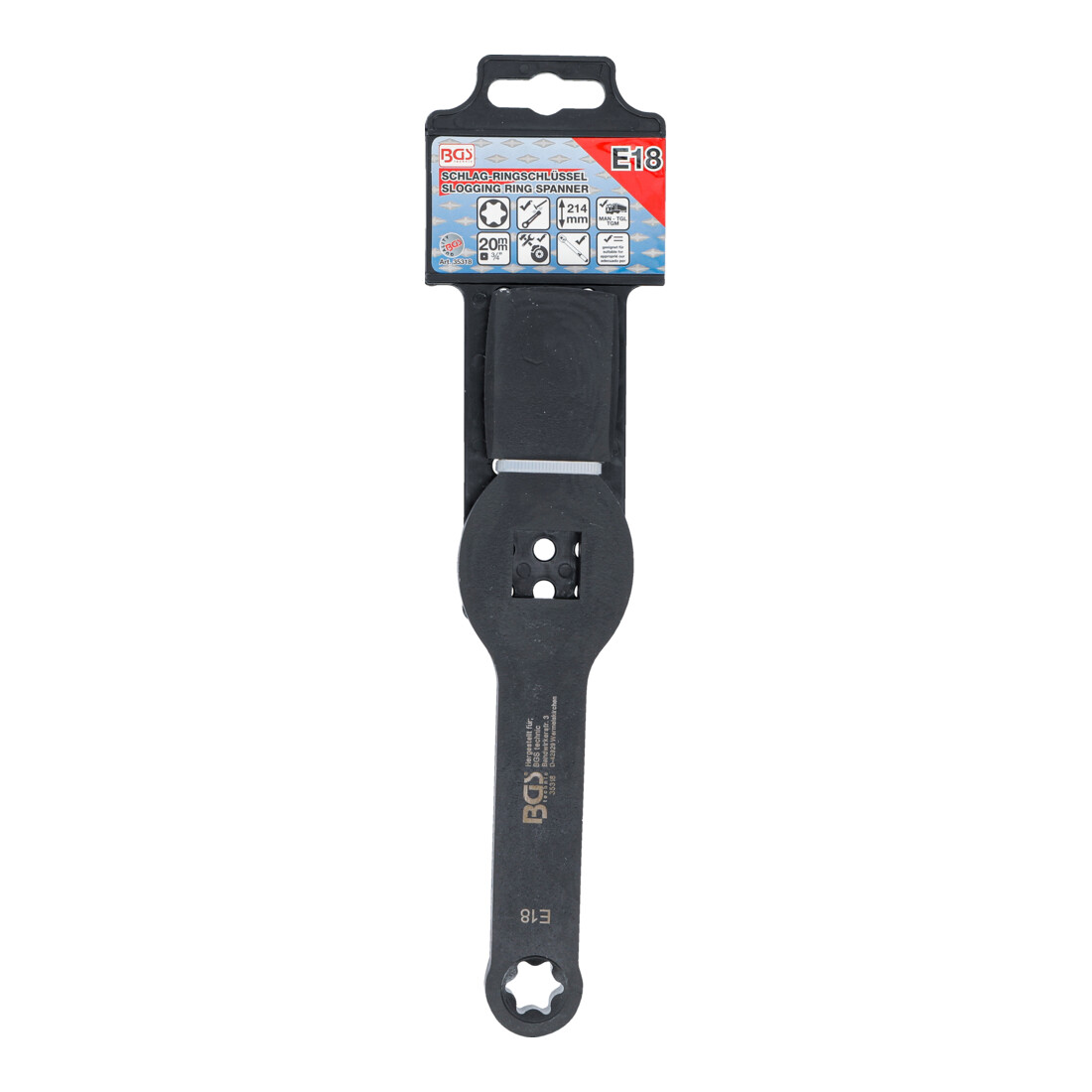 BGS Clé annulaire de percussion profil E (pour TX) avec 2 faces de percussion E18