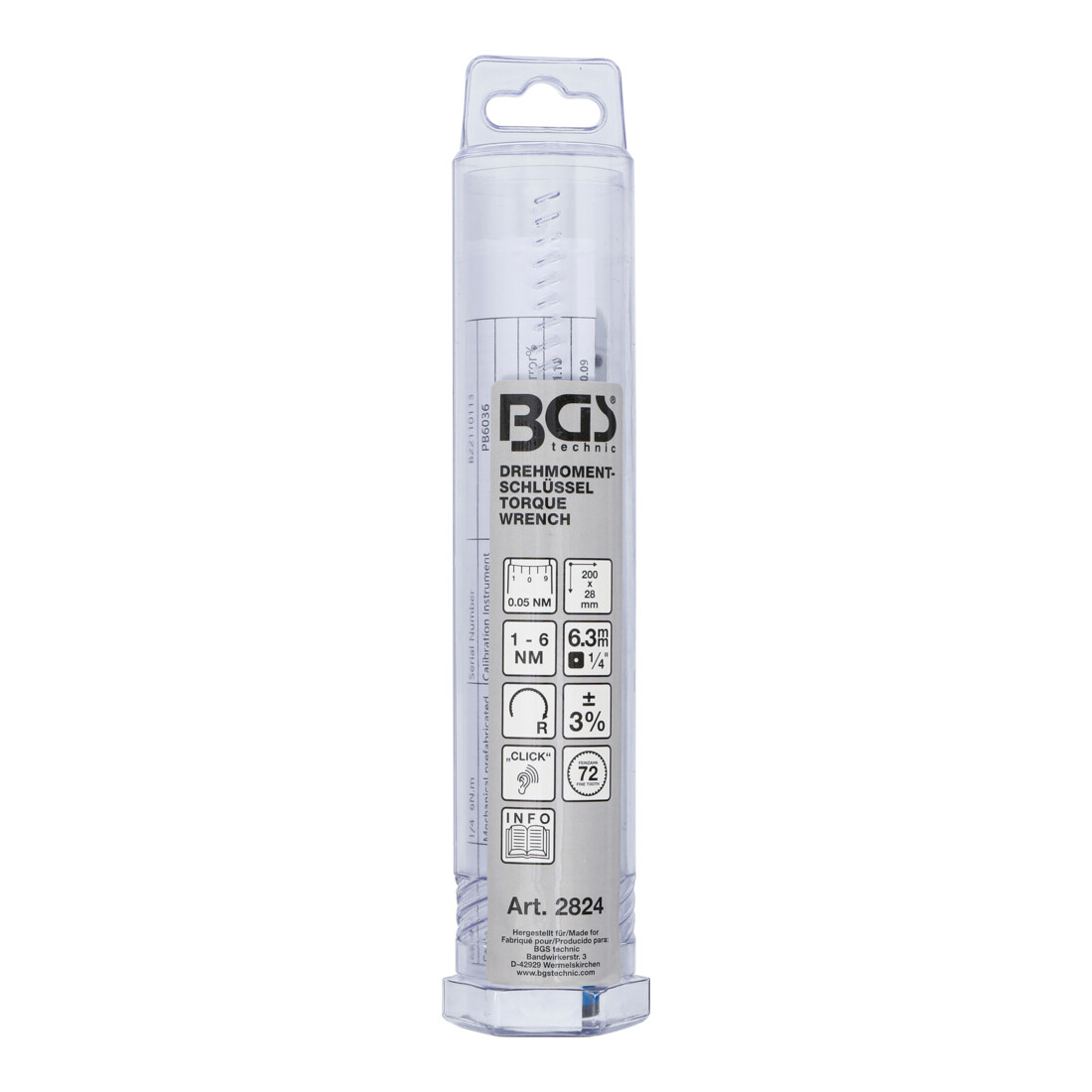 BGS Clé dynamométrique 6,3 mm (1/4") 1 - 6 Nm