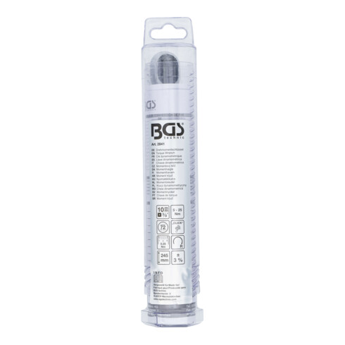 BGS Clé dynamométrique, sortie carré externe 10 mm (3/8"), 5 - 25 Nm
