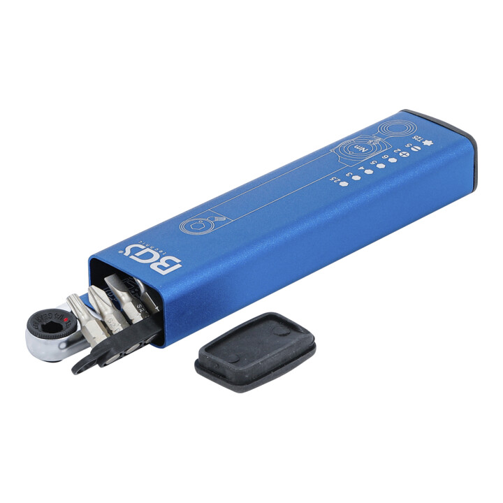 BGS Clé dynamométrique, sortie hexagonale interne 6,3 mm (1/4"), 2 - 10 Nm, avec jeu de bits, 9 pièces
