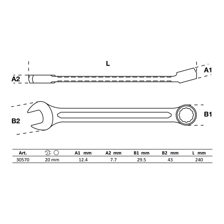 BGS Clé mixte 20 mm