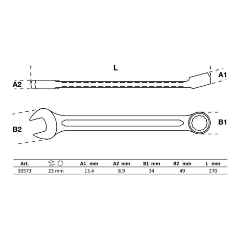 BGS Clé mixte 23 mm, 30573