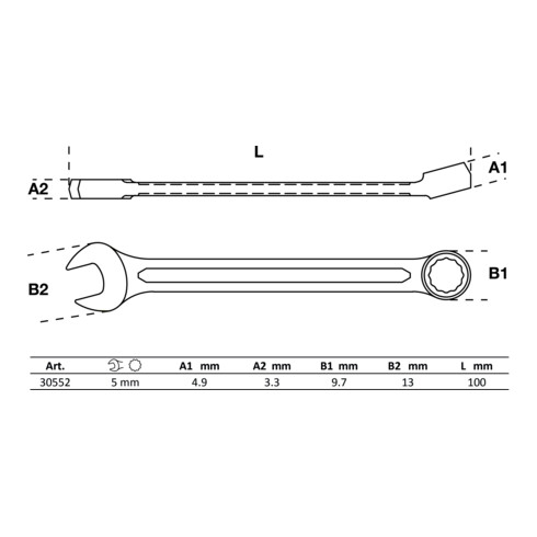 BGS Clé mixte 5 mm