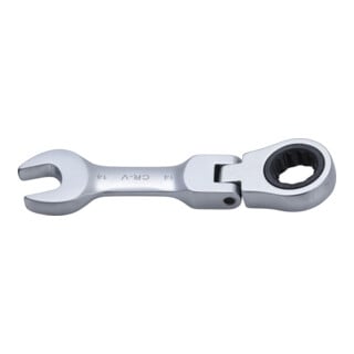 BGS Clé mixte à cliquet courte à couder 14 mm