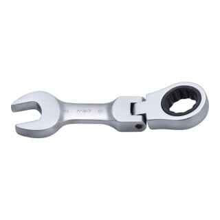 BGS Clé mixte à cliquet courte à couder 19 mm