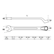 BGS Clé mixte, coudée 8 mm-5