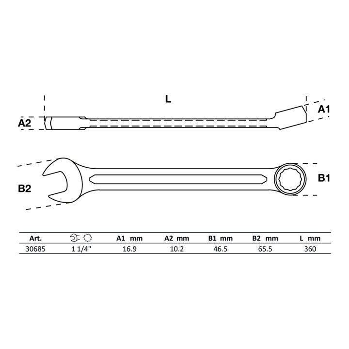 BGS Clé mixte SEA 1 1/4"