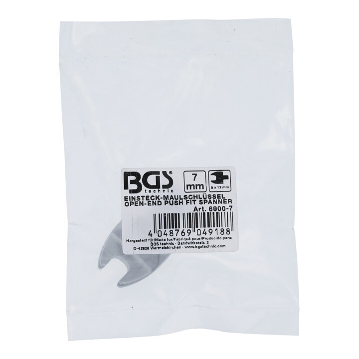 BGS Clé plate 7 mm Empreinte 9 x 12 mm