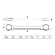 BGS Clé polygonales double embouts extra plate 14 x 15 mm-3