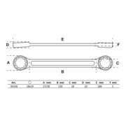 BGS Clé polygonales double embouts extra plate 18 x 19 mm-3