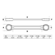 BGS Clé polygonales double embouts extra plate 21 x 23 mm-2