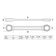 BGS Clé polygonales double embouts extra plate 8 x 9 mm-3