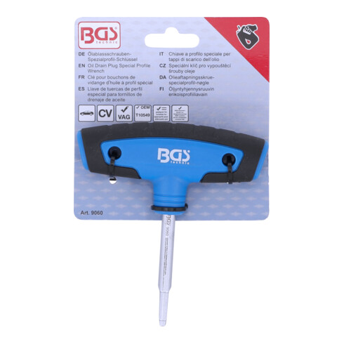 BGS Clé pour bouchons de vidange d’huile à profil spécial pour VAG