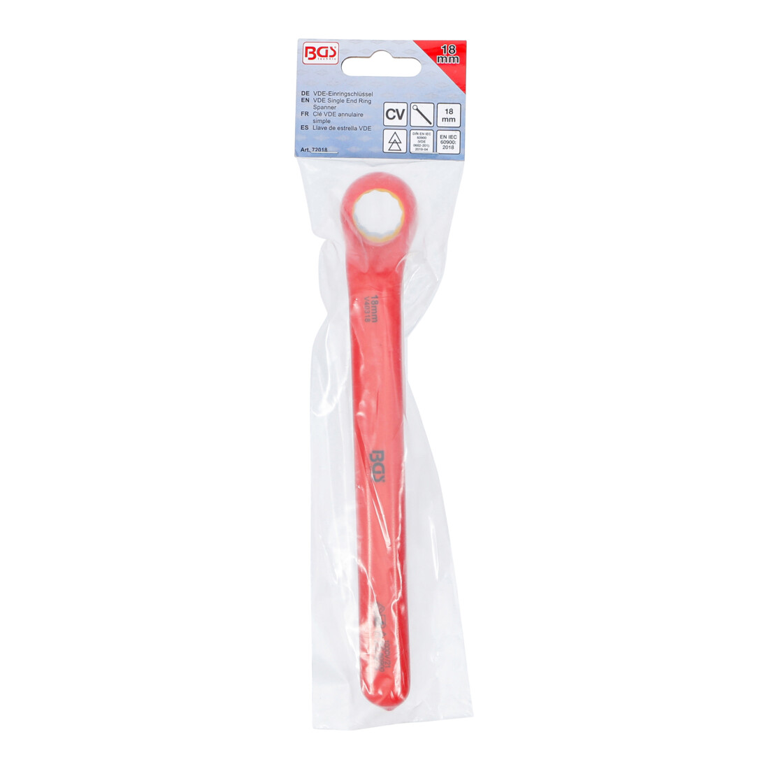 BGS Clé VDE annulaire simple contre-coudées 18 mm