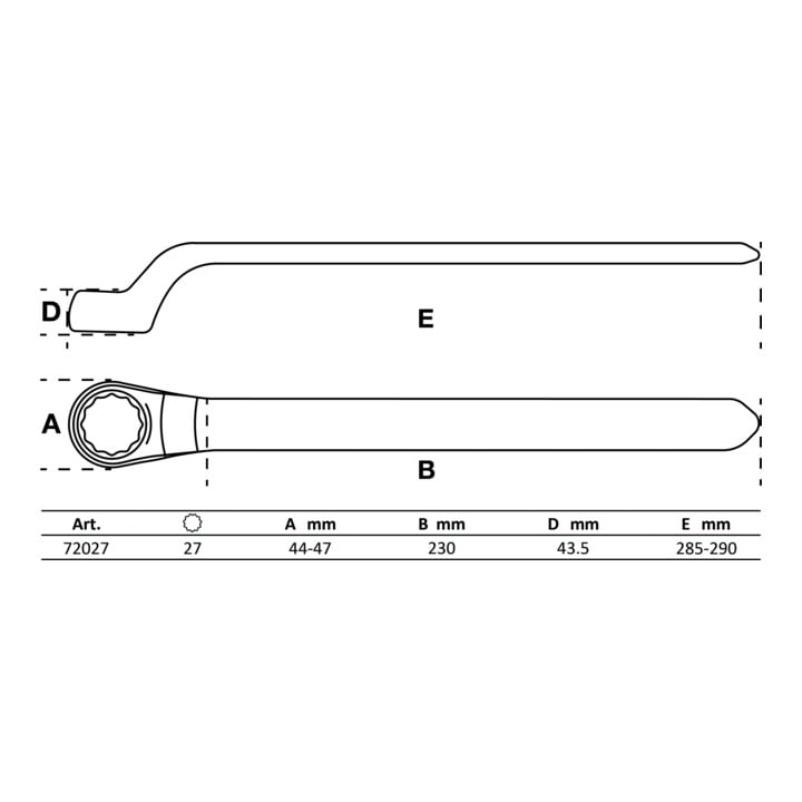 BGS Clé VDE annulaire simple contre-coudées 27 mm