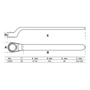BGS Clé VDE annulaire simple contre-coudées 30 mm-5