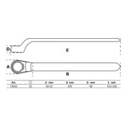 BGS Clé VDE annulaire simple contre-coudées 32 mm-2