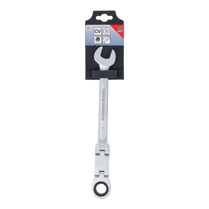 BGS Clés mixtes à cliquet à double articulation pliable 18 mm