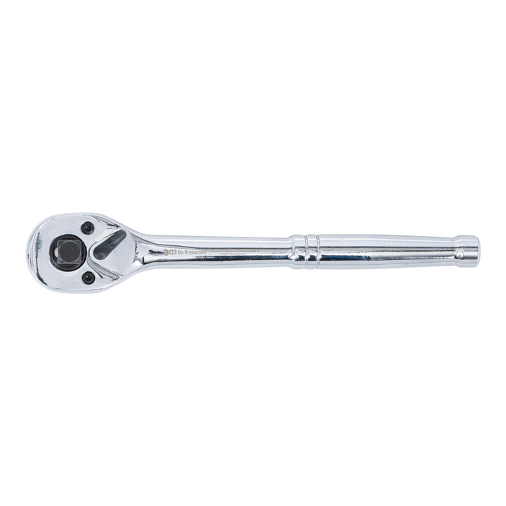BGS Cliquet réversible, acier plein, denture fine, 3-en-1, entraînement carré extérieur 6,3 mm (1/4") / 10 mm (3/8") / 12,5 mm (1/2")