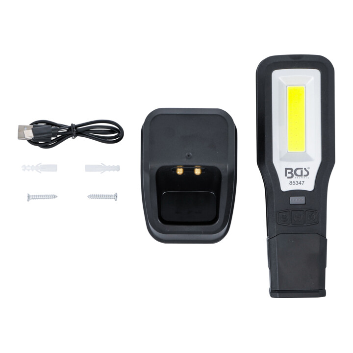 BGS COB-LED Arbeits-Leuchte klappbar mit Ladestation