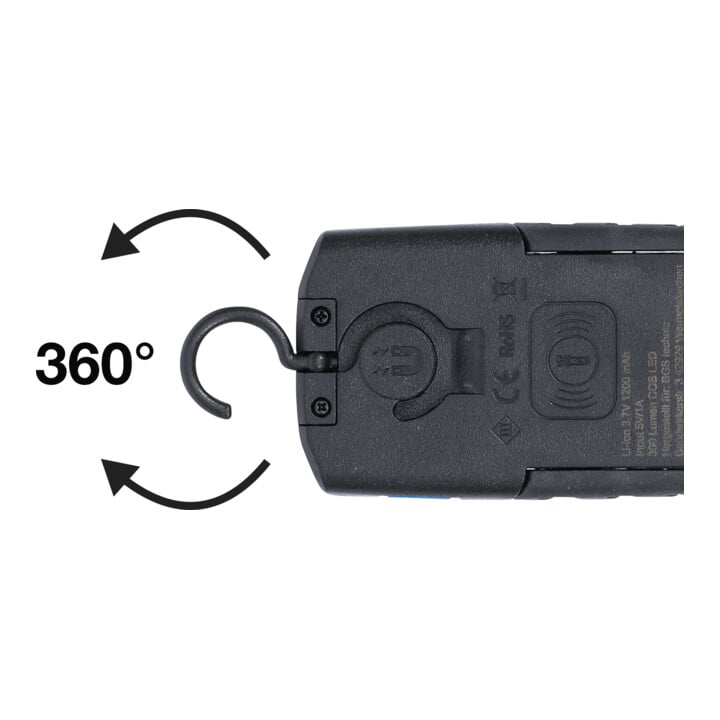 BGS COB-LED-Werkstattleuchte mit Magnet und Haken klappbar mit induktiver Ladefunktion