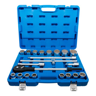 BGS Coffret de douilles douze pans 20 mm (3/4") 21 pièces