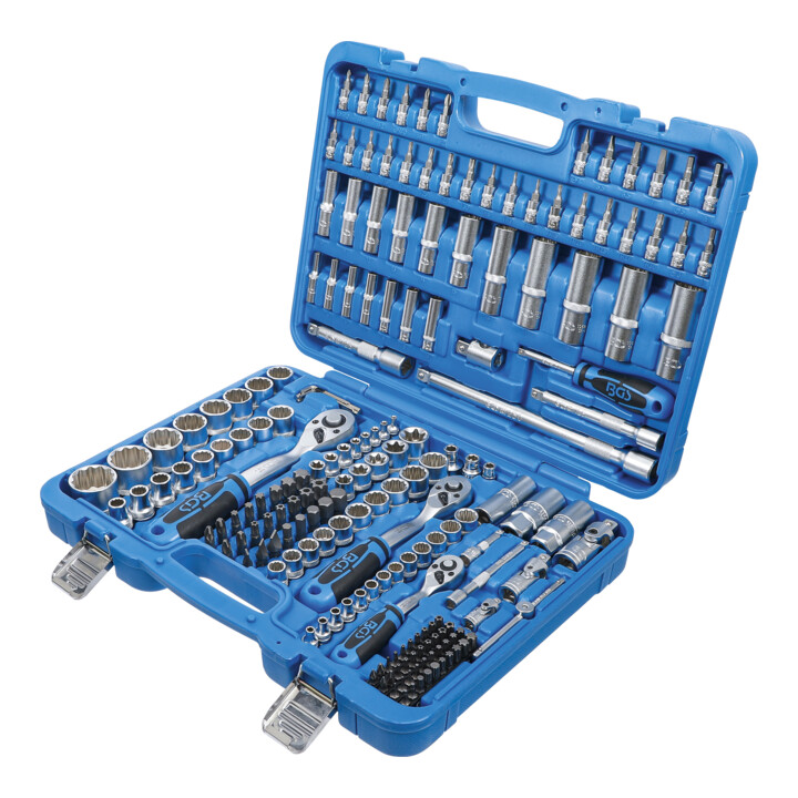 BGS Coffret de douilles douze pans 6,3 mm (1/4") / 10 mm (3/8") / 12,5 mm (1/2") 192 pièces Kraftmann