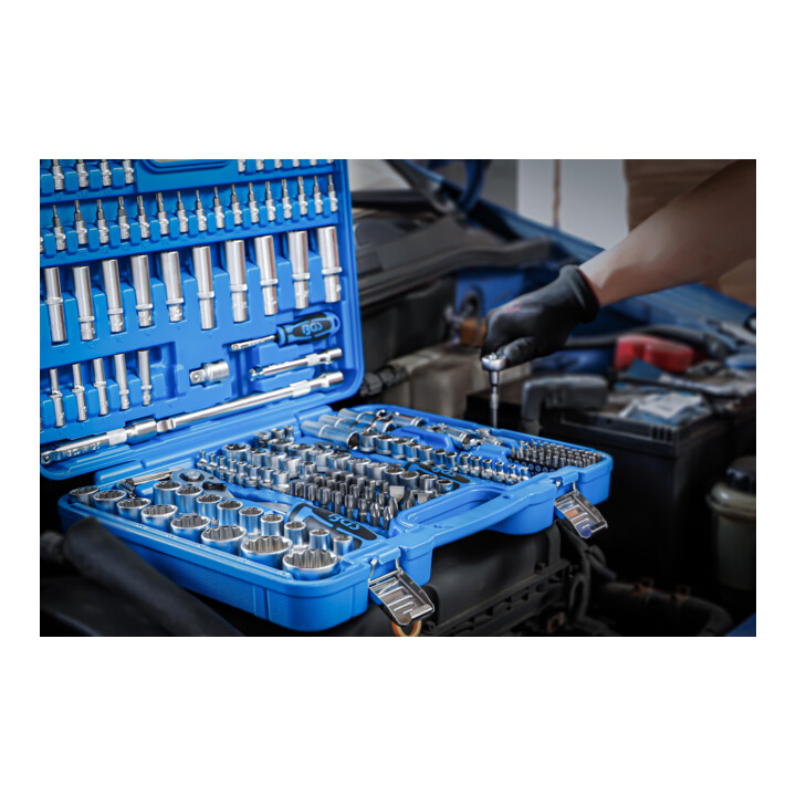 BGS Coffret de douilles douze pans 6,3 mm (1/4") / 10 mm (3/8") / 12,5 mm (1/2") 192 pièces Kraftmann