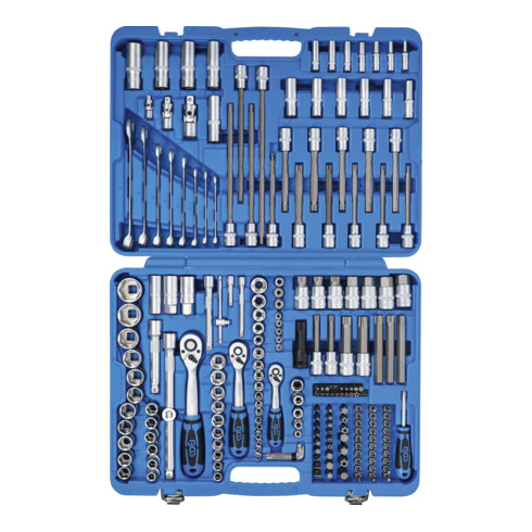 BGS Coffret de Douilles, six pans 6,3 mm (1/4") / 10 mm (3/8") / 12,5 mm (1/2") 214 pièces