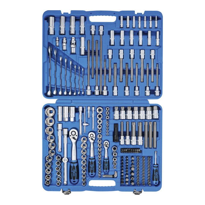 BGS Coffret de Douilles, six pans 6,3 mm (1/4") / 10 mm (3/8") / 12,5 mm (1/2") 214 pièces